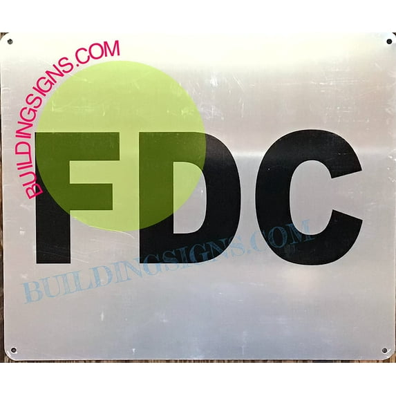 FDC Sign - FIRE Department Connection Sign (Silver, Aluminium- Rust Free, 10X12) (ref-2201)