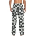 thumbnail image 2 of Men's Pajama Pants Chess Checkered Pattern Plaid Soft Long Sleep Lounge Pants XL, 2 of 7