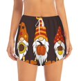 thumbnail image 2 of Honeii Fall Gnomes Print a Double-Layered Women's Running Short, Ideal for Gym, Tennis, and Various Activities, Complete with a Practical Pocket-Small, 2 of 7