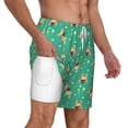 thumbnail image 2 of Kdxio Bulldog Puppy Flower Print Men'S Swim Trunks With Compression Liner 7 Inch Inseam Quick Dry Swim Shorts, 2 of 7