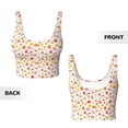thumbnail image 5 of Fotbe Cute Cartoon Mushrooms Pattern Womens' Sports Bra Longline Wirefree Padded with Medium Support Sports Moisture-Wicking Workou Vest,Tank Top-Large, 5 of 9