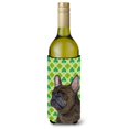 thumbnail image 1 of Bulldog Francés Día De San Patricio Trébol Retrato Botella De Vino Aislador De Bebidas Aislador De Bebidas Hugger, 1 of 1
