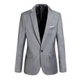 thumbnail image 1 of CAROOTU Spring Autumn Men Blazer Long Sleeve Solid Color Slim Casual Thin Suit Jacket Plus Size, 1 of 7