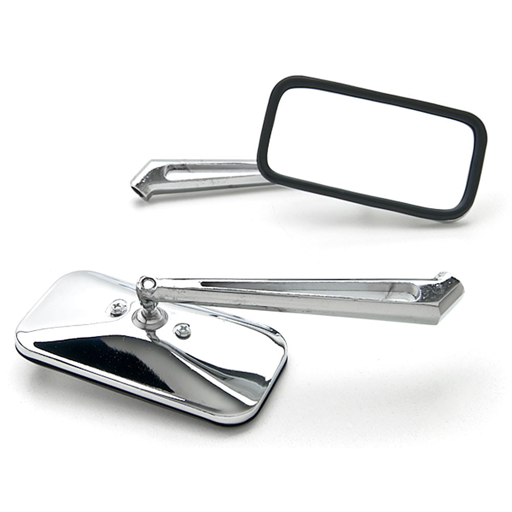 Chrome Edge Cut Wing Mirrors For Motorcycle Harley Touring Electra Glide Fatboy 