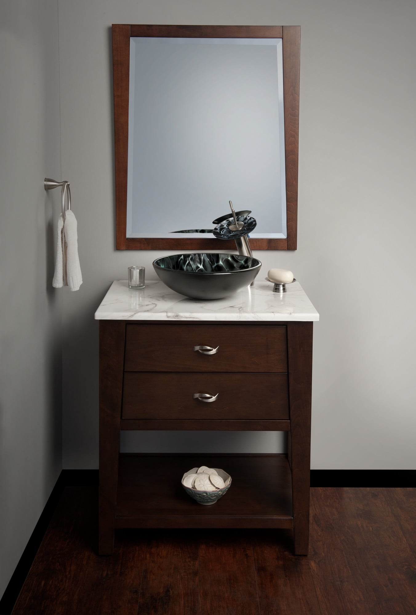 Miseno MNO-G210-ORB Circular 16-1/2" Glass Bathroom Sink;Oil Rubbed Bronze Drain