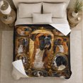 thumbnail image 5 of Boxer Dog Gallery Collage Portrait Ornate Oval Frames, Playful Pet Portrait Pattern, Warm Flannel Blanket for Living Room and Bedroom, Dog Moms Father's Day Gift, Pet Lover Home Decor, 5 of 9