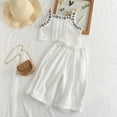 thumbnail image 2 of LUOGENLI Girls Summer Outfits Size 14-16 Plus Girls Clothes Summer Solid Knit Sleeveless Shirt Flare Pants Set Toddler Bell Bottoms Outfit Girls 4th of July Outfit White 100, 2 of 9