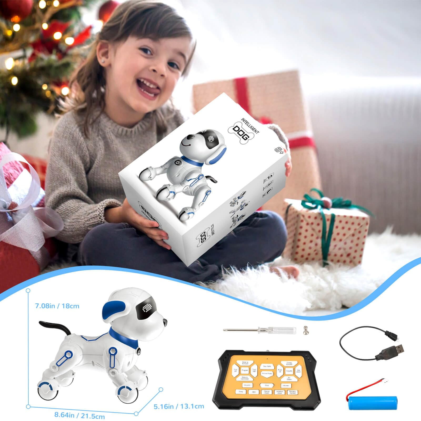 Gmdisc RC Robot Toys for Kids, Programmable Interactive Remote Control Smart Robot for Age 3 4 5 6 7 8 Year Old Boys Girls Birthday Gift Present