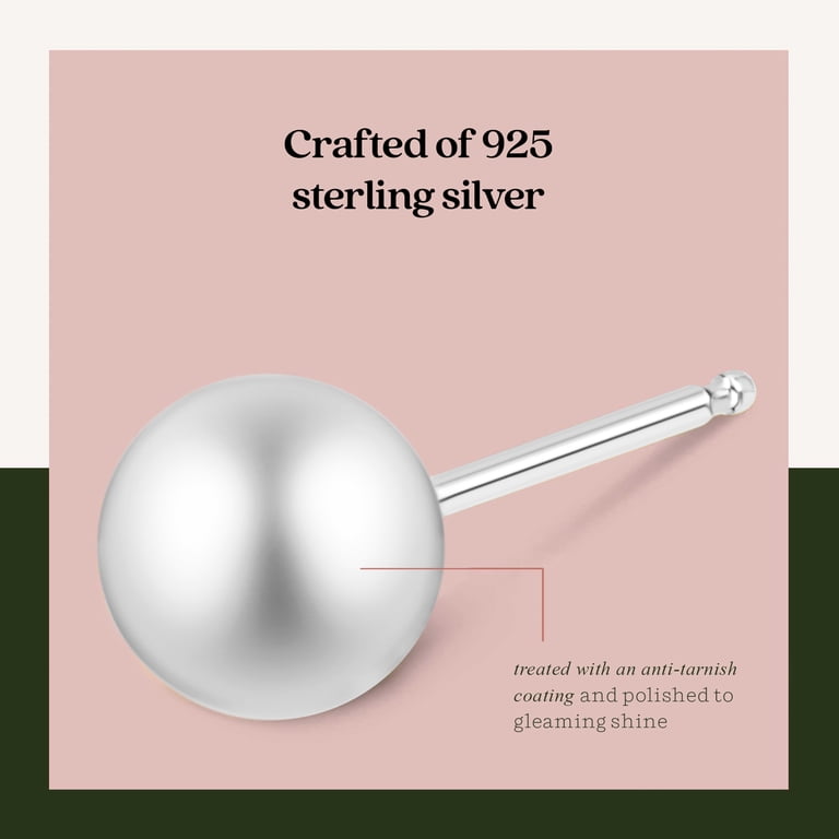 Kezef 925 Sterling Silver Ball Stud Earrings, 3-Size Set photo 5