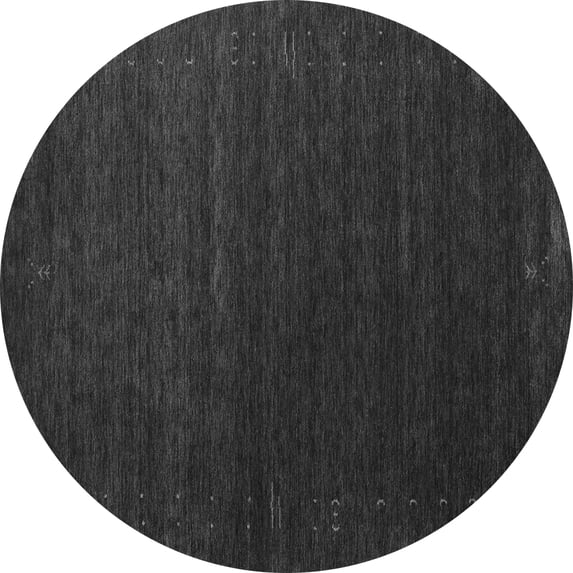 Ahgly Company Indoor Round Abstract Gray Contemporary Area Rugs, 6' Round
