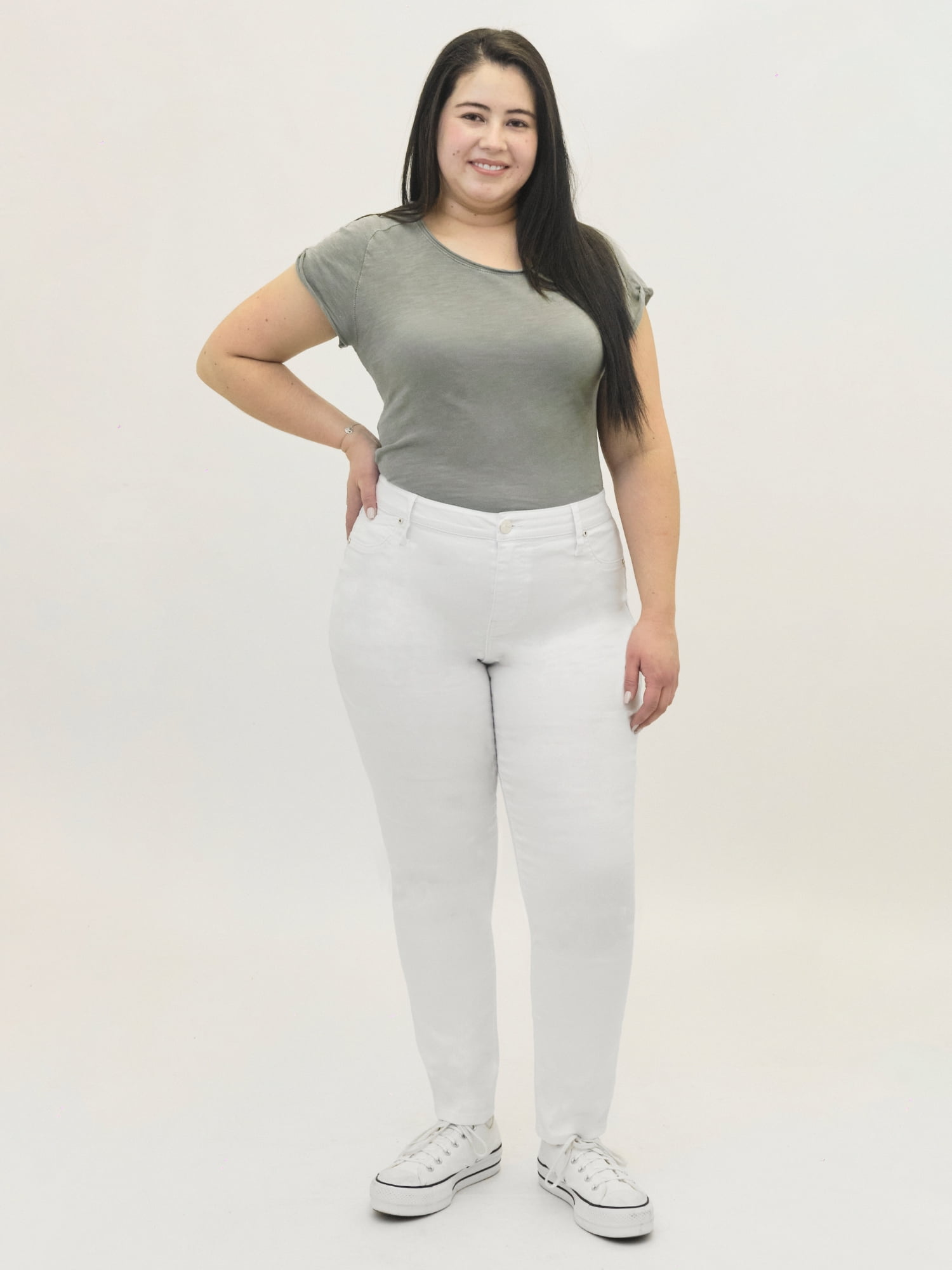 A3 Denim Women's Plus Size Destructed Skinny Jeans, Sizes 16-26