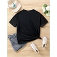 thumbnail image 3 of 1pc Tween Girl Stylish Casual Ombre Heart Shaped Printed Round Neck Short Sleeve T-Shirt, Summer, 3 of 8