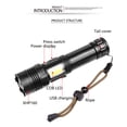 thumbnail image 3 of Linterna LED COB USB Recargable IPX4 Impermeable (Sin Batería XHP70), 3 of 9