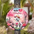 thumbnail image 4 of Hello Valentine’s Day Bichon Frise Flower Crown Romantic Pink Floral Round Wood Sign Bichons Dog Lovers Gifts Idea Hanging Wall Home Decor - 00031, 4 of 5