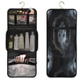 thumbnail image 5 of 3-Piece Travel Toiletry Set with Hanging Bag Cosmetic Pouch & Brush Roll for Travel Gym Camping A Skull, 5 of 9
