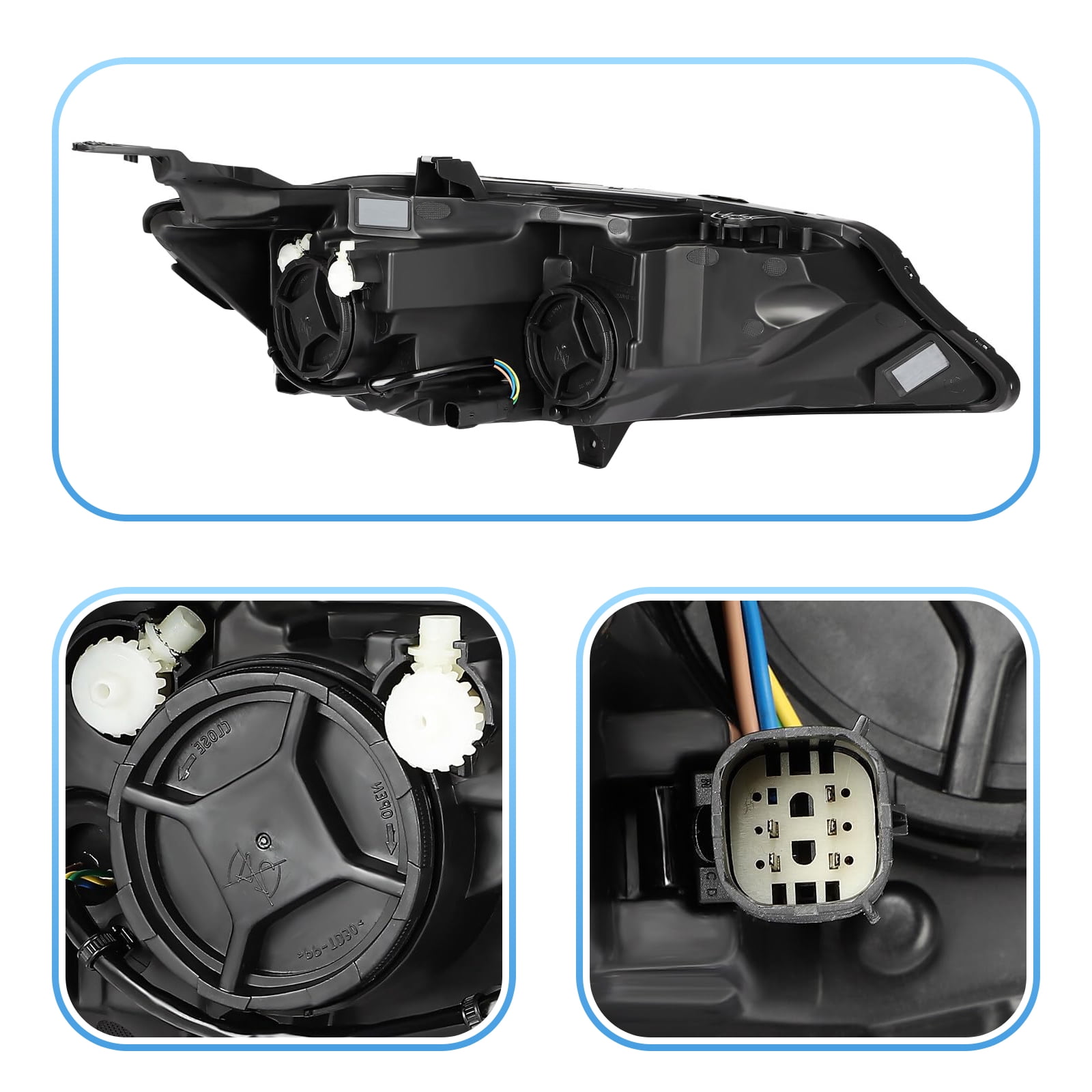 HOUGEET Headlight Fit for 2019-2024 Chevy Malibu Automotive Headlights Assembly Halogen Passenger