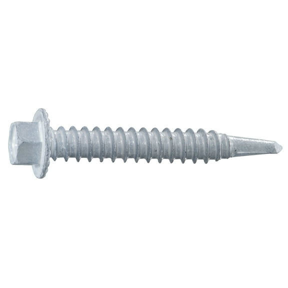 #12 x 1-1/2" White Hex Head Self-Drilling Screws (100 pcs.)