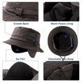 thumbnail image 6 of FL Waterproof Golf Bucket Rain Hat Faux Leather Winter Hat with Ear Flaps Fleece Lined for Cold Weather, 6 of 6