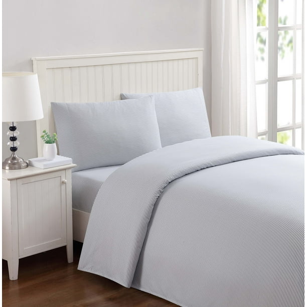 Truly Soft Everyday Stripe Gray Twin XL Sheet Set - Walmart.com