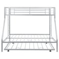 thumbnail image 6 of Twin Over Full Metal Bunk Beds with Trundle, Bunk Beds with Built-in Ladders and Safty Full-Length Guardrail, Space Saving Design, Silver, 6 of 7