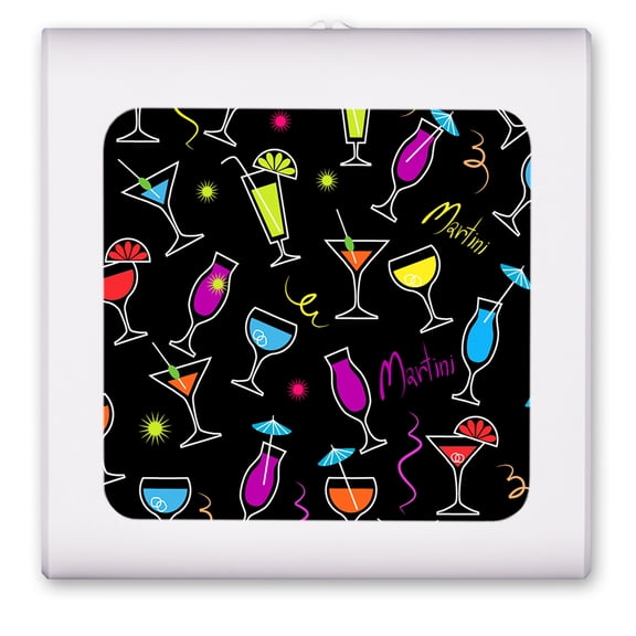 Plug in Dimmable LED Night Light with Dusk to Dawn Auto Sensor, Adjustable Brightness, Warm Light, Auto On/Off Nightlight for Bathroom, Hallway, Nursery, Bedrooms - Martini Toss