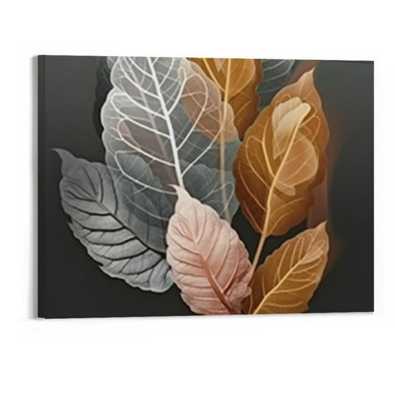 PRATYUS Fall Decor Abstract Leaf Canvas Prints Wall Art 20x16in