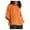 Orange, variant on Pntutb Best Womens Summer Fashion Cropped Sleeve Round Neck Cotton Line Loose Shirt Blouse