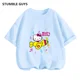 thumbnail image 1 of Conjunto de camiseta de Hello Kitty para niños y niñas, ropa holgada de manga corta Y2K, Top con estampado oscuro para mujer, ropa dulce Harajuku, 1 of 7