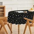 thumbnail image 4 of Black Happy Birthday Tablecloth 60×84 Inch Oval, Gold Star Printed Black Table Cover for Birthday Decoration, Birthday Party Supplies, 4 of 6