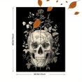 thumbnail image 3 of Qisvanset Skull Botanical Canvas Wall Print 15.75x11.81 Inches, 3 of 8