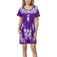 thumbnail image 2 of Daeful Robe Midi Femme Col Rond Été Plage Robe de Soirée Manches Courtes Tunique Décontractée Violette 4TG, 2 of 5