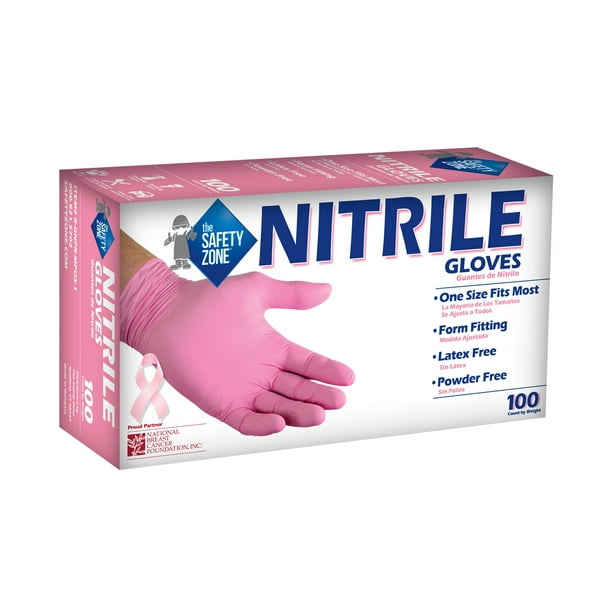 The Safety Zone Nitrile Glove RGNPRMPOS1 Pink 100/box