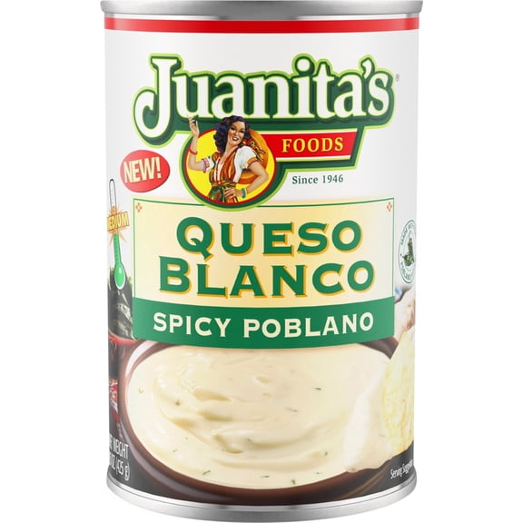 (Pack Of 6) Juanitas Queso Blanco Spicy Poblano 15 Oz