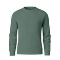 thumbnail image 7 of Huankd Mens Crew Neck Sweaters Long Sleeve Lightweight Knit Dress Pullover Sweaters Dark Green M, 7 of 7