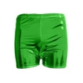 thumbnail image 5 of Womens Metallic Rave Booty Shorts Faux Leather Shorts Shiny Hot Bottoms for Dance Festival Green L, 5 of 5