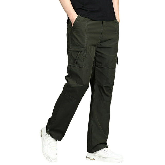 JMYHOAM Pantalons Cargo pour Hommes Mode Décontractée Confortable Poche Solide Taille à Cordon Pantalons Réguliers,M-TTTTG