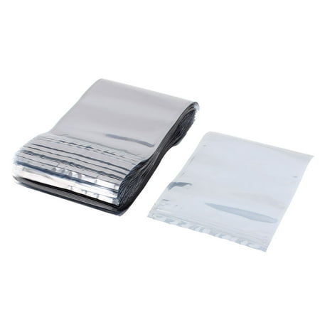 - Uxcell 100 Pcs 130mm x 180mm Silver Tone Resealable Zip Lock Anti Static Bag