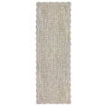 thumbnail image 3 of GlowSol 2'x6' Scalloped Edge Hallway Runner Rug Modern Braided Print Pattern Runner Rug Bedside Non Slip Runners for Kitchen Laundry, Beige Gray, 3 of 8