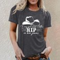 thumbnail image 2 of Womens Tops Western Vintage Cowboy Hat Letter Print Short Sleeve Crewneck T-Shirts Trendy Casual Regular Fit Blouses, 2 of 4