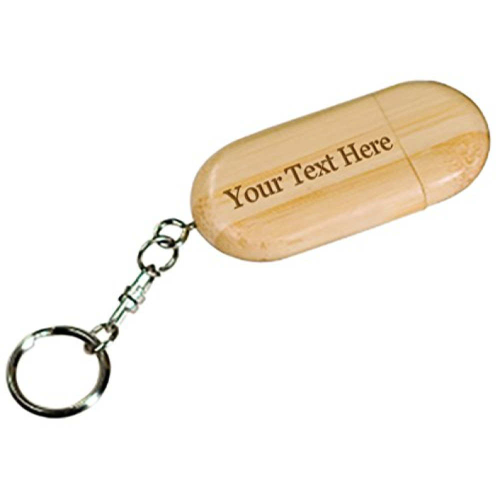 Customized 3D Laser Engraved Personalized 8 GB Bamboo Custom USB Flash