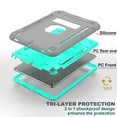 thumbnail image 4 of iPad Pro 10.5 Case , iPad Air 3rd Generation Case, Dteck Heavy Duty Shockproof Three Layer Plastic and Silicone Protective Cover with Kickstand, Free Soft Screen Protector Film, Gray/Mint, 4 of 6