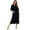 Black, variant on Women's Pajamas Round Neck Nightgown Short-sleeved Zipper Pajamas Large Size Casual Nightdress S-XXL