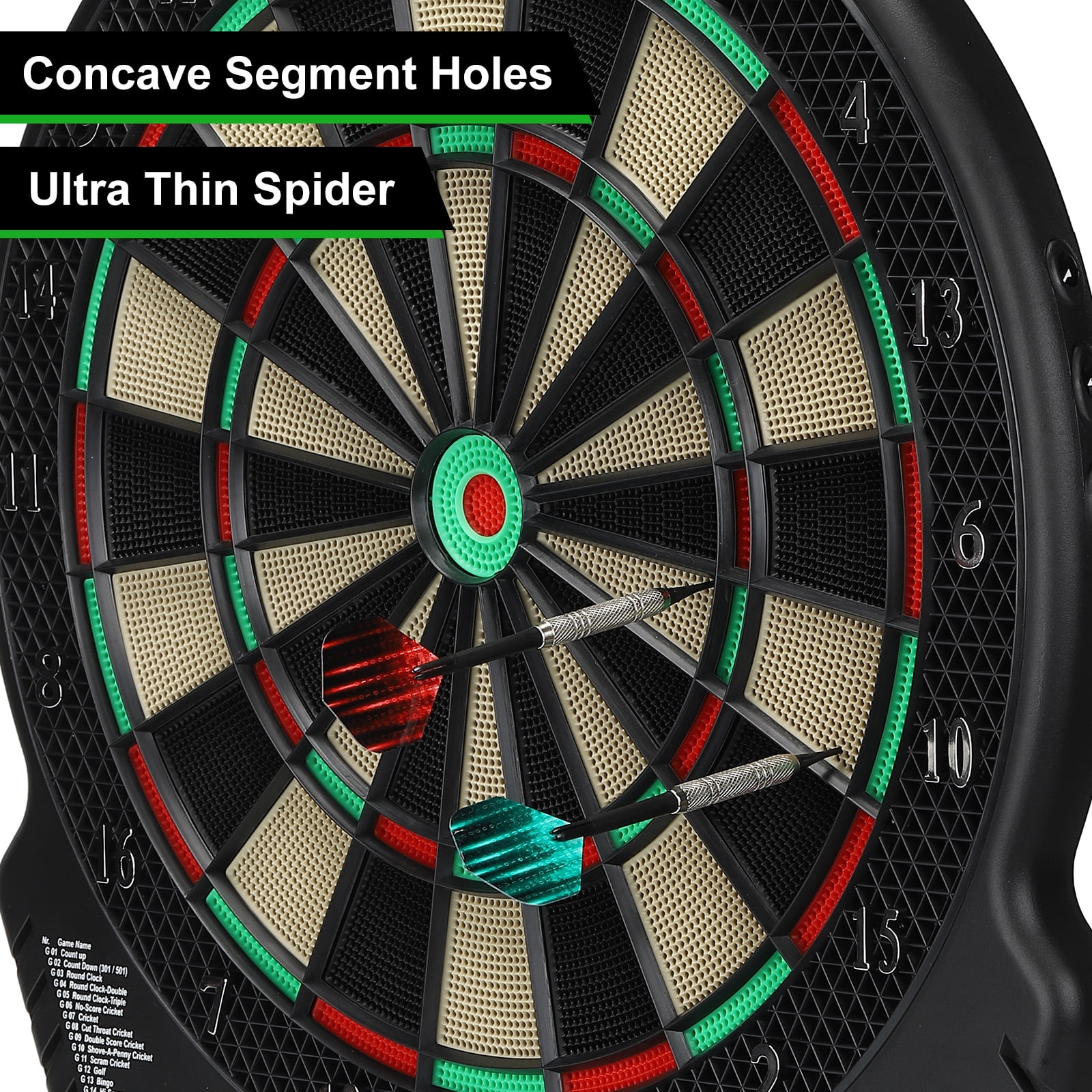 Electronic Dart Board Digital Soft Tip Dartboard Set with LCD Displays 27 Games and 243 Variants Support 16 Players