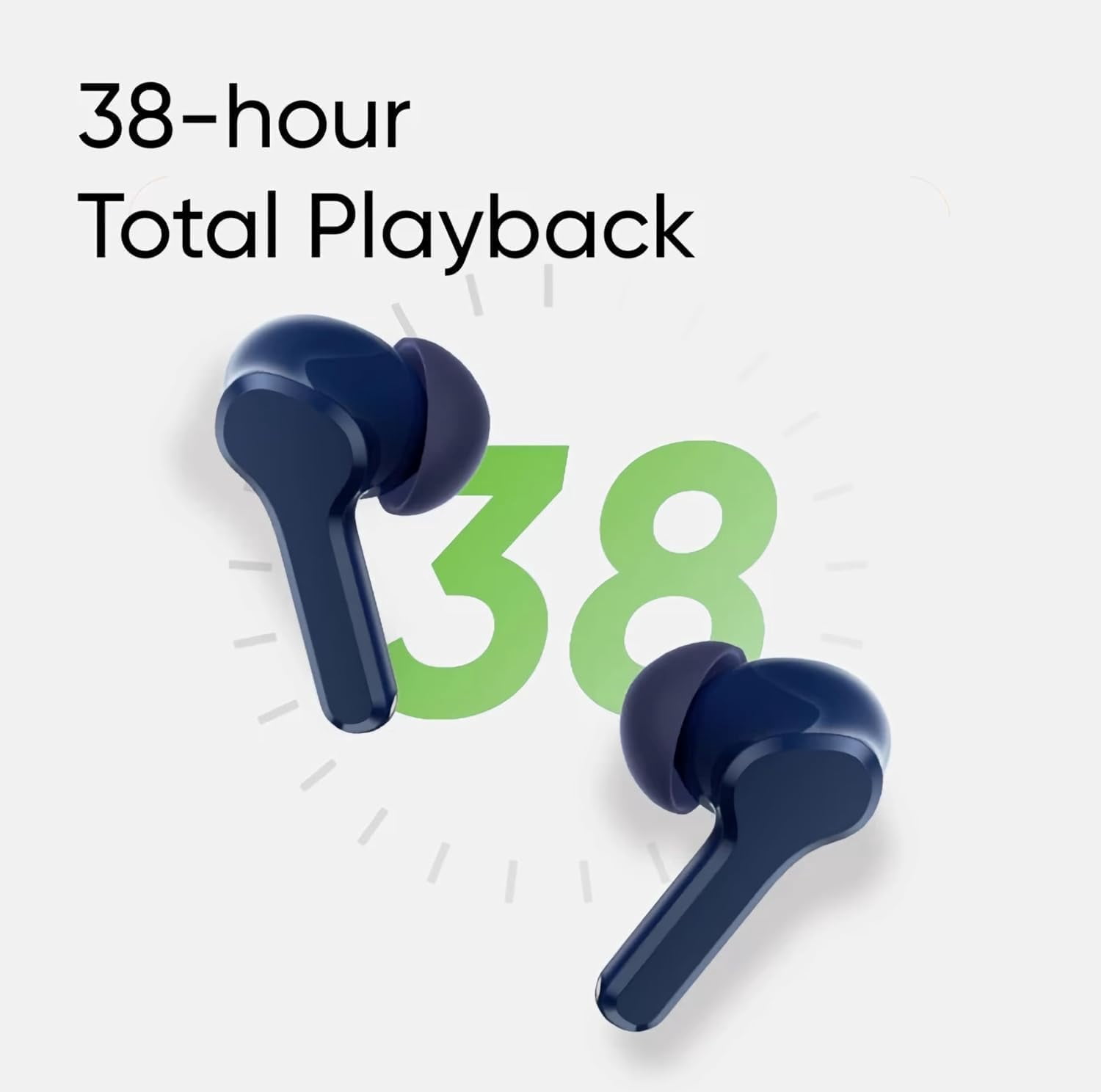 realme T110 AI ENC Noise Cancelling Wireless Earbuds, Lightweight in-Ear Buds, 10mm Dynamic Bass Driver, Heavy Bass, 38H Battery, Wireless Charging, Bluetooth 5.4, IPX5 Water Resistance - (Jazz Blue)