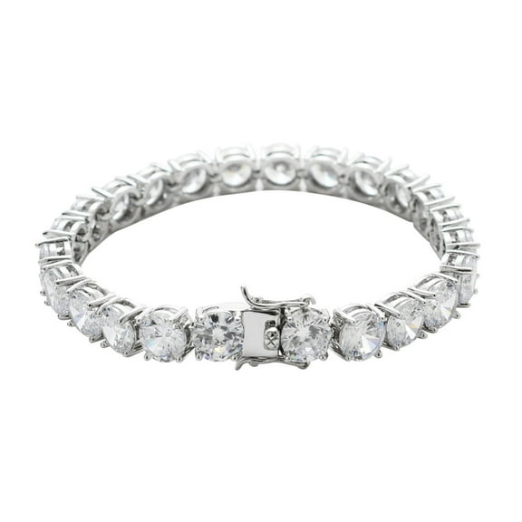 8MM Tennis Bracelets for Women 18K Gold Plated Classic Simulated Diamond Bracelet Round Cut CZ White/Gold Bracelets for Women Wedding Bridal Prom Jewelry Bracelets