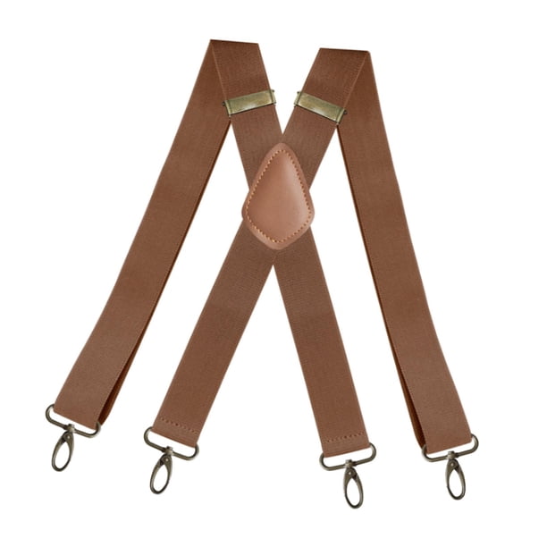 Tirantes para hombre de 3,5 cm de ancho y 3,5 cm de alto con forma de X, correas elásticas ajustables y resistentes. marrón