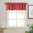 thumbnail image 2 of Christmas Kitchen Curtains Valance,Red Floral Snowflake Winter Decor Short Drape for Living Room Farmhouse Rod Pocket Window Treatment 1 Panel 54" W x 18" L Inch, 2 of 6