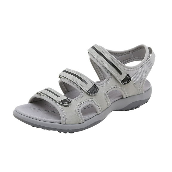 kamemir Womens Sandals Dressy Women's Platform Sandal - Strappy Wedge with Arch Support(Grey,8.5)