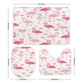 thumbnail image 3 of Flamingo Pattern 3 Piece Bath Rugs Mat Set, Flannel Mats, Machine Washable Carpets Mat for Bathroom Kitchen, Tub Toilet Contour Mat Lid Cover, 3 of 7