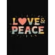 thumbnail image 2 of Women's "LOVE & PEACE" Colorful Graphic Tee - Casual Round Neck Short Sleeve, Comfortable Polyester-Spandex Blend, Machine Washable Summer Top, 2 of 6